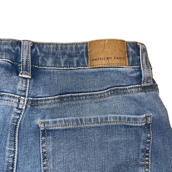 American Eagle Jegging Super Stretch Sz 2 LONG Length Med Dark Wash Denim Jeans - Picture 9 of 9
